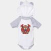 Fine Jersey Infant Short Sleeve Raglan Bodysuit with Hood & Ears Thumbnail