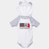 Fine Jersey Infant Short Sleeve Raglan Bodysuit with Hood & Ears Thumbnail