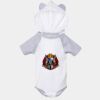 Fine Jersey Infant Short Sleeve Raglan Bodysuit with Hood & Ears Thumbnail